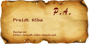 Preidt Alba névjegykártya